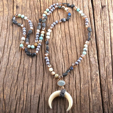 Ox Horn Moon Necklace - east2cart.uk