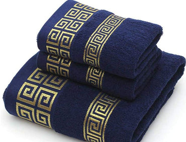 100% Cotton Geometric Pattern Bath Towel For Adults - east2cart.uk