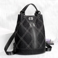New Fashion Sequins Leather Laptop Backpack Women Female Personality Lock Anti Theft Bagpack Travel Mochila Feminina  Back Pack - east2cart.uk