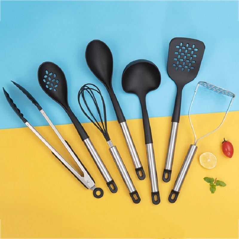 8Pcs Nylon and Stainless Steel Cooking Utensils Set - east2cart.uk