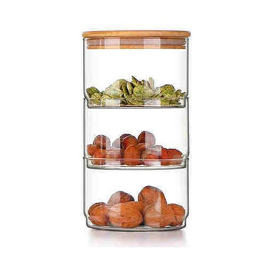 Multifunctional Storage Bottle Stackable Transparent Glass Kitchen Dried Fruit Snack Storage Bottle Food Bulk Sealed Container - east2cart.uk