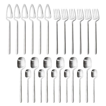 24Pcs Black Matte Cutlery Tableware Set - east2cart.uk