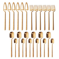 24Pcs Black Matte Cutlery Tableware Set - east2cart.uk