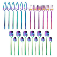 24Pcs Black Matte Cutlery Tableware Set - east2cart.uk