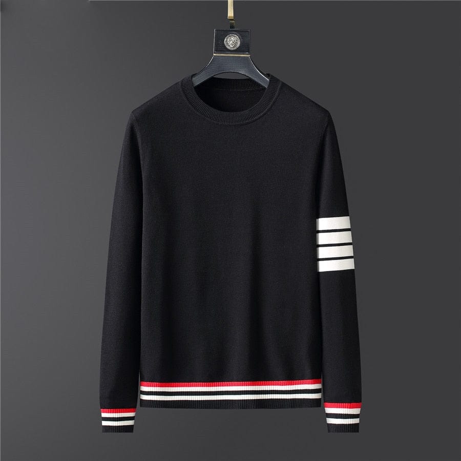 Winter Long Sleeve Striped Knitted Pullover