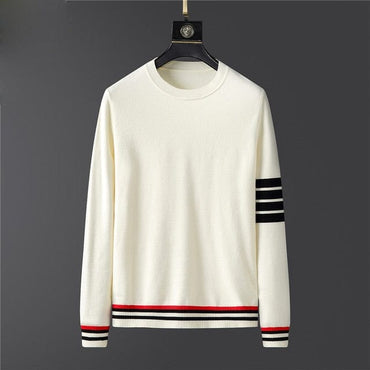 Winter Long Sleeve Striped Knitted Pullover