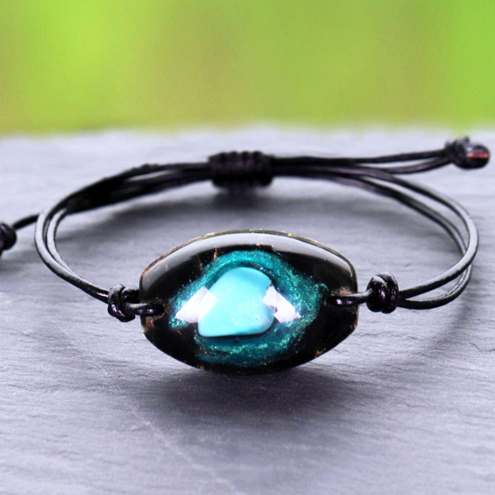 Orgonite Bangle Natural Turquoises Energy Bracelet Charm Healing Jewelry Bracelet Reiki Obsidian Meditation Bracelet For Women - east2cart.uk