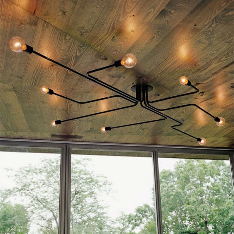 Multiple Rod Metal Ceiling Chandelier