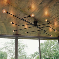 Multiple Rod Metal Ceiling Chandelier