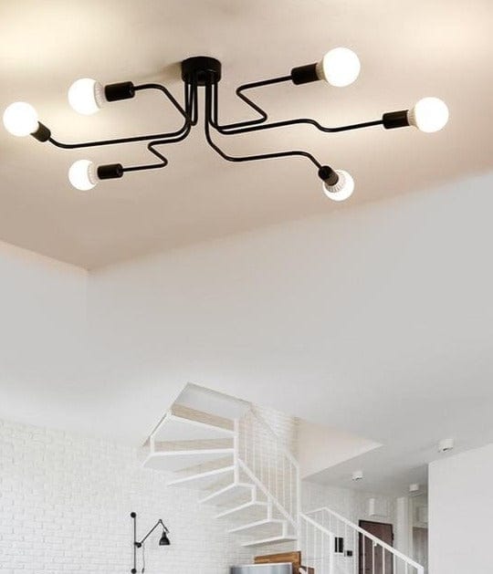 Multiple Rod Metal Ceiling Chandelier