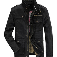 Men's 100% Cotton Multi-Pocket Winter Jacket - east2cart.uk