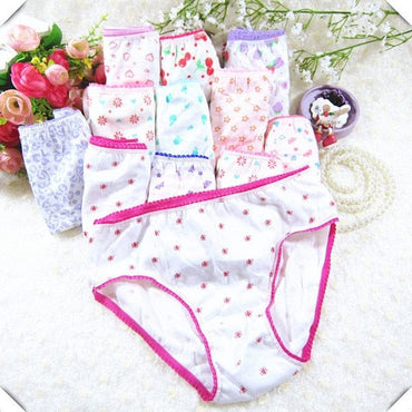 12Pcs/Lot Girls Cotton Underwear 2-12Years