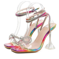 Sexy White String Bead High Heels - east2cart.uk