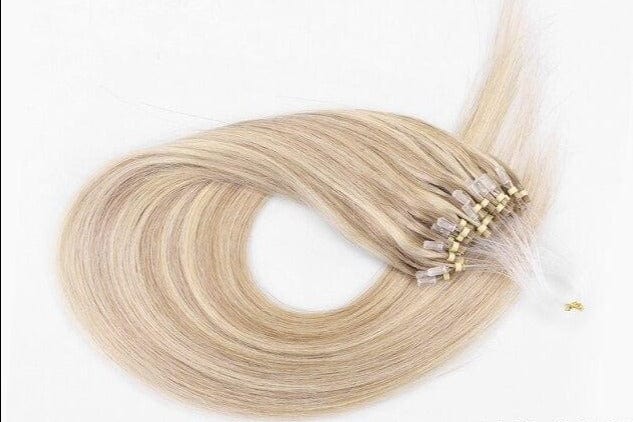 MRSHAIR Micro Ring Hair Extensions 1g/Stand 50strands NonRemy Blonde Brown Micro Bead Loop Human Hair Extension 12 16 20 24 Inch - east2cart.uk