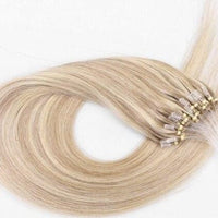MRSHAIR Micro Ring Hair Extensions 1g/Stand 50strands NonRemy Blonde Brown Micro Bead Loop Human Hair Extension 12 16 20 24 Inch - east2cart.uk