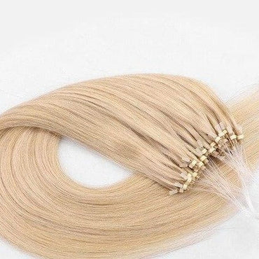 MRSHAIR Micro Ring Hair Extensions 1g/Stand 50strands NonRemy Blonde Brown Micro Bead Loop Human Hair Extension 12 16 20 24 Inch - east2cart.uk