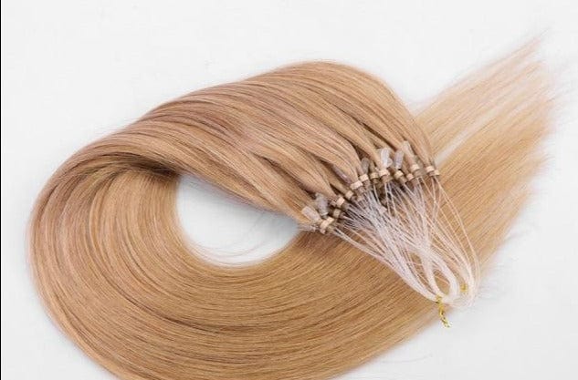 MRSHAIR Micro Ring Hair Extensions 1g/Stand 50strands NonRemy Blonde Brown Micro Bead Loop Human Hair Extension 12 16 20 24 Inch - east2cart.uk