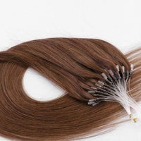 MRSHAIR Micro Ring Hair Extensions 1g/Stand 50strands NonRemy Blonde Brown Micro Bead Loop Human Hair Extension 12 16 20 24 Inch - east2cart.uk