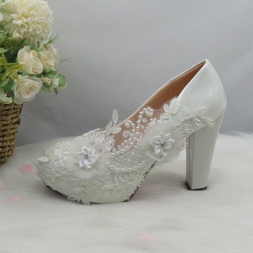 White Flower Brides Wedding shoe