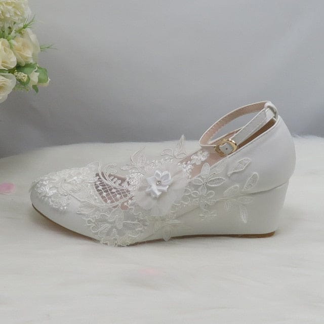 White Flower Brides Wedding shoe