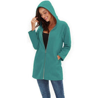 S-5XL Brushed Women Hoodie Sweatshirt  Loose Black Yellow Harajuku Zipper Oversized Long Pullover Coat With Pockets M30113 - east2cart.uk