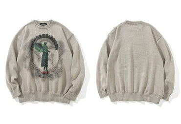 Angel of Lightning Print Casual Pullover