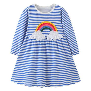 Cloud Rainbow Print Party Dress