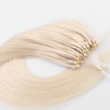 MRSHAIR Micro Ring Hair Extensions 1g/Stand 50strands NonRemy Blonde Brown Micro Bead Loop Human Hair Extension 12 16 20 24 Inch - east2cart.uk