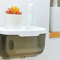 Waterproof Toilet Paper Holder Plastic Wall Mounted For Toilet Paper Towel Bathroom Shelf Storage Box Tray Toilet Roll Holder - east2cart.uk