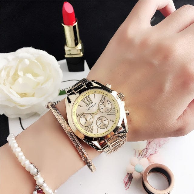 New Creative Watch Women Watches Luxury Rose Gold Quartz Ladies Watches Stainless Steel Bracelets Wristwatches Reloj Mujer - east2cart.uk