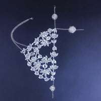 Stonefans Fashion Halloween Half Face Mask Rhinestone Jewelry for Women Bling Silver Color Leaf Facemask Crystal Dance Jewelry - east2cart.uk