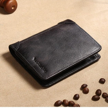 ManBang Male Genuine Leather Wallets Men Wallet Credit Business Card Holders Vintage Brown Leather Wallet Purses High Quality - east2cart.uk