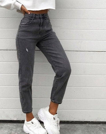 Elastic Vintage Denim Trouser - east2cart.uk