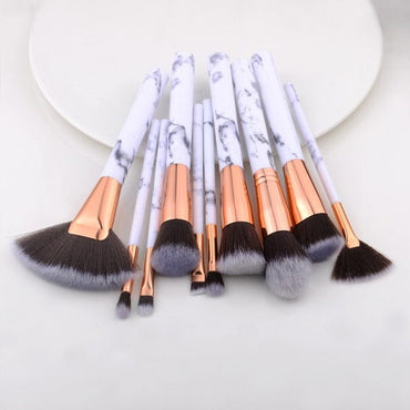 10/15Pcs Marble Kabuki Makeup Brushes Set - east2cart.uk