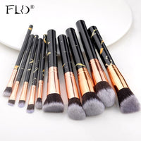 10/15Pcs Marble Kabuki Makeup Brushes Set - east2cart.uk