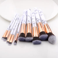 10/15Pcs Marble Kabuki Makeup Brushes Set - east2cart.uk