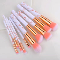 10/15Pcs Marble Kabuki Makeup Brushes Set - east2cart.uk