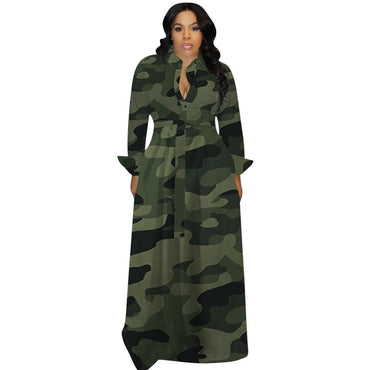 Camouflage Plus Size Midi Dress - east2cart.uk