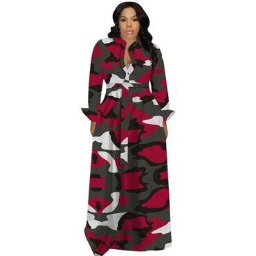 Camouflage Plus Size Midi Dress - east2cart.uk