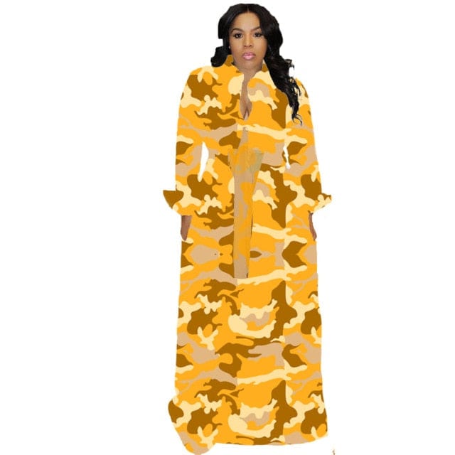 Camouflage Plus Size Midi Dress - east2cart.uk