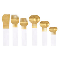 36Pcs Matte Stainless Steel Cutlery Set - east2cart.uk