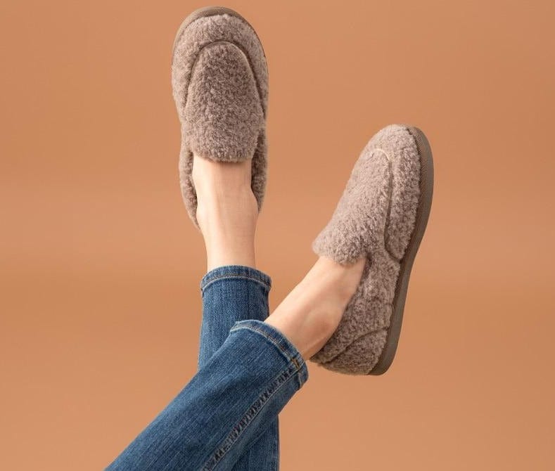 Ladies Wool Fur Warm Winter Loafers