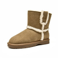 Wool Fur Ankle Suede Shoes