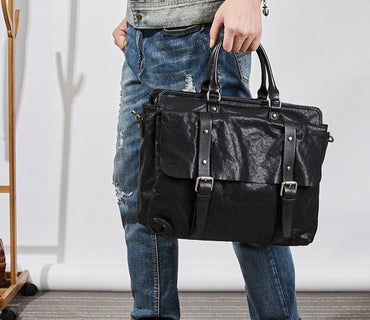 Men's high-quality natural leather messenger bag - east2cart.uk