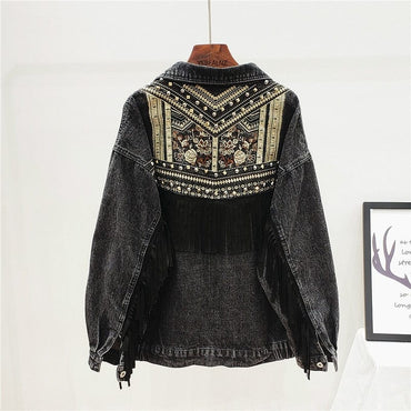 Denim Fringe Ladies Jacket
