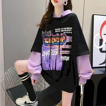 Korean Girl Oversized Print Hoodie - east2cart.uk