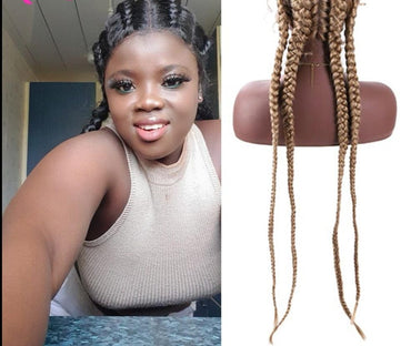 30 inch Braided Synthetic Lace Front Wig - east2cart.uk