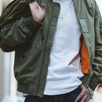 Maden Casual MA-1 Men’s Jackets Green  Military Flight Bomber Tank Coat Solid Vintage Coats Monocycle Jacket Collar Men Clothing - east2cart.uk