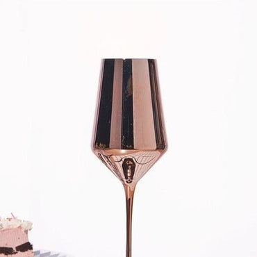 Rose Golden Crystal Goblets Wine Glass Juice Drink Champagne Goblet Party Barware Dinner Water Home Decor Chic Luxury 420ML - east2cart.uk