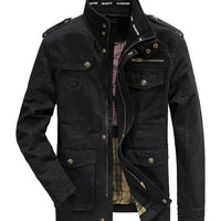 Spring Autumn Jacket Men 100% Cotton Business Casual Cargo Military Multi-pocket Mens Jackets and Coat Male Chaqueta Hombre - east2cart.uk